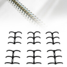 50 pièces de reliures à 3 anneaux noires de 16 mm pour rapports A4