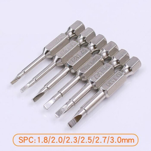 6 pontas de chave de fenda com cabeça triangular magnética de 1/4" em aço S2 2