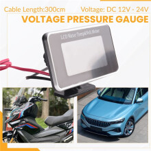 2 in 1 Car LCD Digital Gauge Voltage Pressure Water Temperature Meter Buzzer Alarm M10