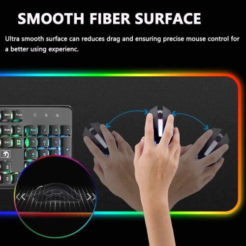 Φωτιζόμενο Mouse Pad για Gaming CROSS ZEBRA με οπίσθιο φωτισμό RGB LED - Μεγάλο Mouse Pad 2