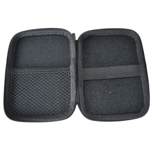 Estojo portátil para disco rígido de 2,5 polegadas com zíper e à prova de choque, preto. 2