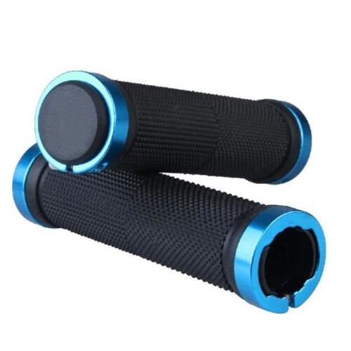 Manopole per manubrio bicicletta Lock-On blu - Confezione da 2 2