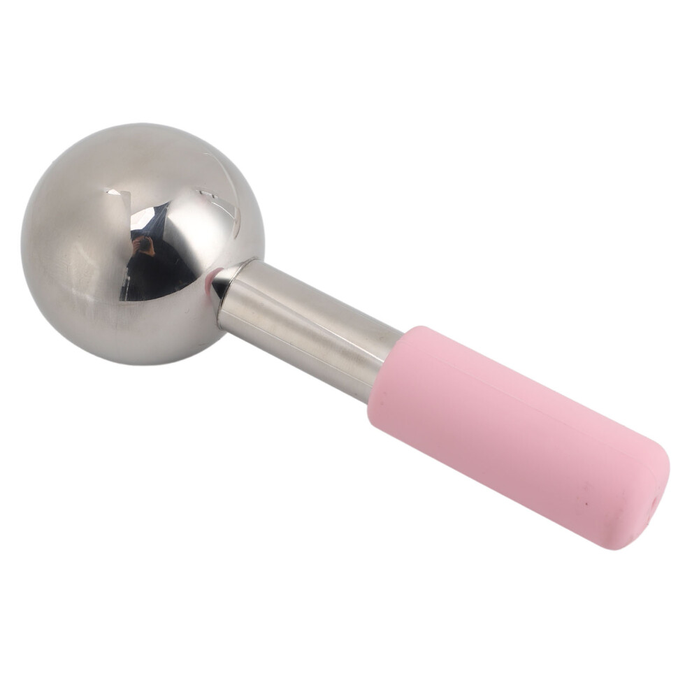 Pink Stainless Steel Ice Globe For Facial Swelling Cold Compress