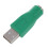 Adaptador conversor de teclado e mouse PS/2 fêmea para USB macho - Verde - Pacote com 2 3