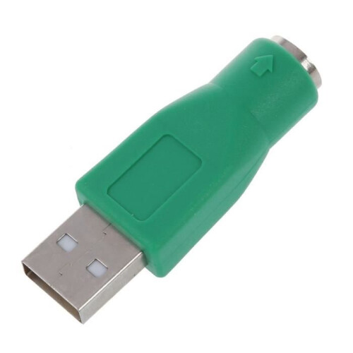 Adaptador conversor de teclado e mouse PS/2 fêmea para USB macho - Verde - Pacote com 2 2