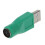 Adaptador conversor de teclado e mouse PS/2 fêmea para USB macho - Verde - Pacote com 2 4