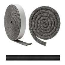 3-Delige Afdichtingsset met Touw voor 7/8" Houtkacheldeur, 5/8" X 1/8" Lengte, 78,7" Zelfklevende Platte Afdichting voor Kacheldeur en Raamglas