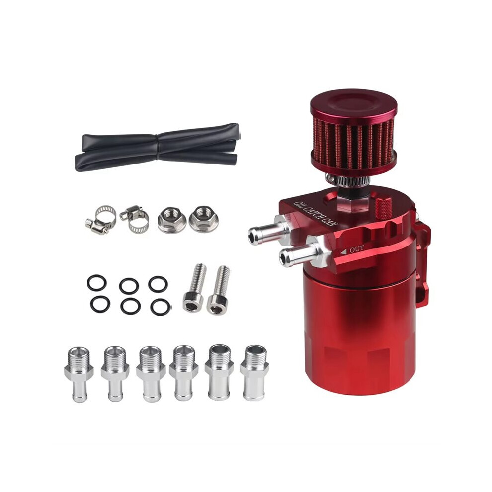 Car Baffled Oil Catch Can Tank Kit With Breather 300Ml Aluminum Polish Engine Air Oil Separator Tank Reservoir Kit 6032427083506