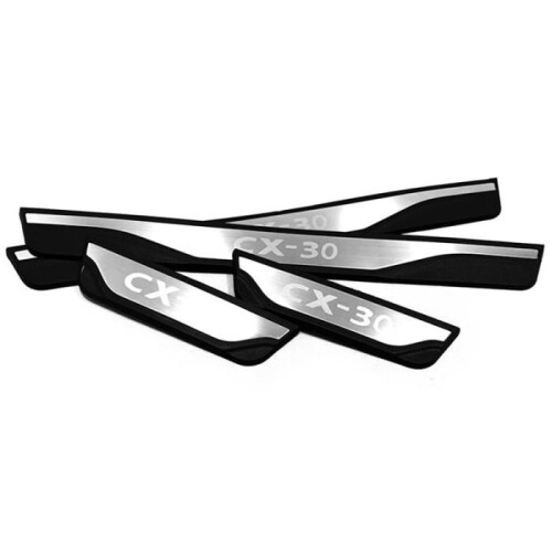 Protector de umbral de puerta de acero inoxidable para Mazda CX-30 2