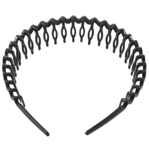 3 elastici per capelli in plastica nera 2