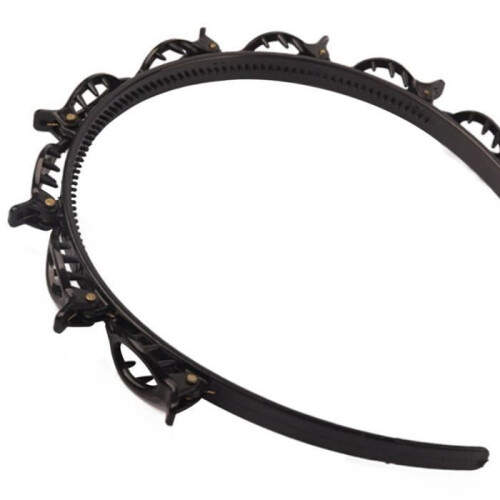 Korean version of the double-plate fixed bangs headband, black 1
