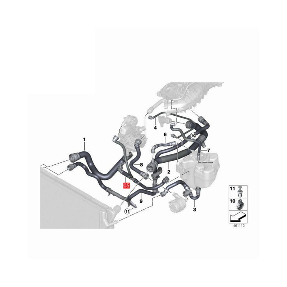 Car Full Radiator 2X New Car Radiator Hose for 1 2 3 4 Series Water Tank Radiator Hose ...