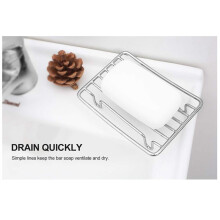 Bar Soap Dish Holder for Shower Bathroom Stainless Steel Rust Proof Self Draining Soap Dish Shelf Rack Toilet Organizer