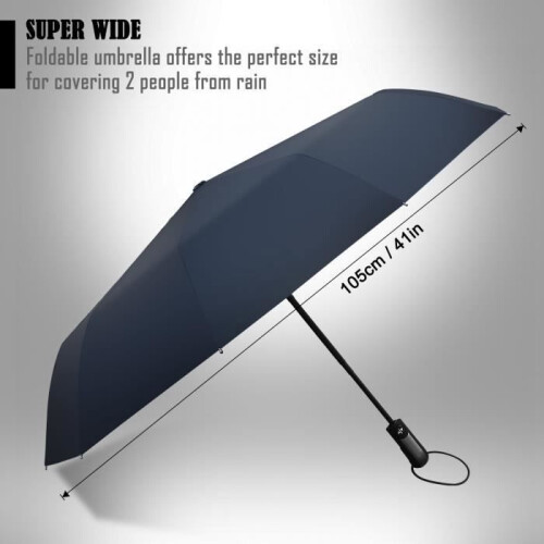 Guarda-chuva automático à prova de vento e anti-virada - Resistente ao vento - Abre e fecha automaticamente 1