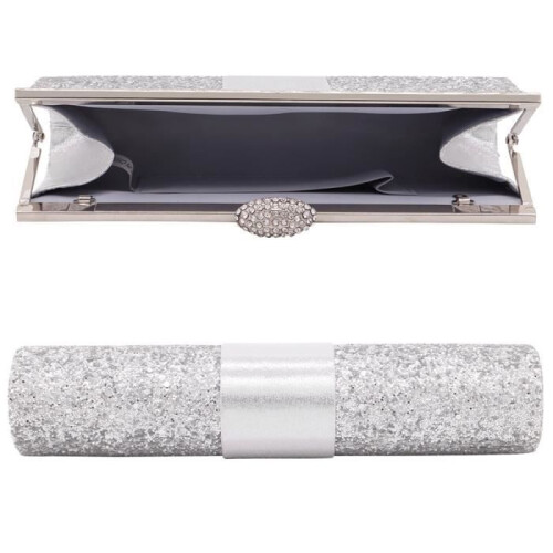 Τσάντα τύπου clutch bag με ασημένιες πούλιες για βράδυ, γάμο, τελετή, κοκτέιλ, γυναίκες 2