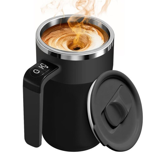 Automatic Stirring Coffee Cup with Temperature Display 13.5oz Self-Stirring Mug with Lid for Coffee,Milk Other Beverages