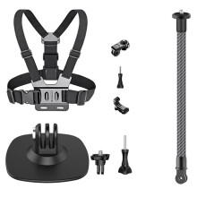 Skiing Video Kit for X5 X4 X3 Ace Pro 2 Helmet Extension Rod Flexible Adhesive Base Chest Strap for Insta 360