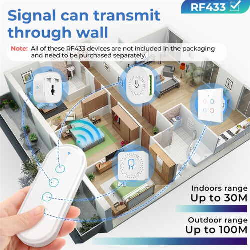 Home New 433mhz 4 Key Ev1527 Coding Key Remote Control  Rf Transmitter Wireless Remote Control Black 2