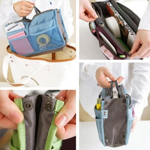 Borsa per il trucco - Donna - Rossa - Nylon - Viaggio - Organizer compatto 2