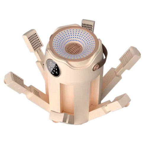 Portable Foldable Electric Shoe Dryer Fast Drying Shoe Dryer with Timer Adjustable Temperature Compact Khaki EU Plug