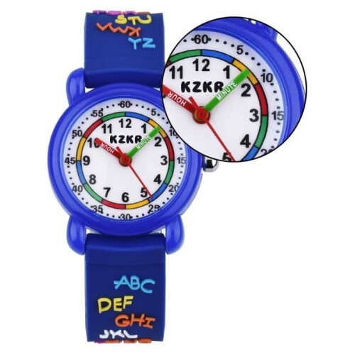 Orologio per bambini KZKR - Learning Time - Silicone blu - Quarzo analogico 1