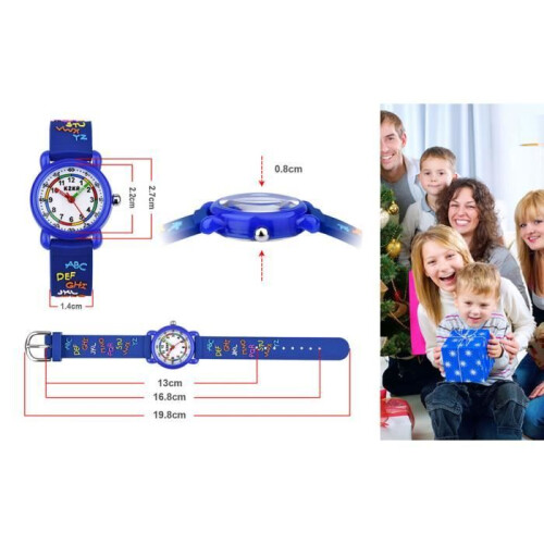 Orologio per bambini KZKR - Learning Time - Silicone blu - Quarzo analogico 2