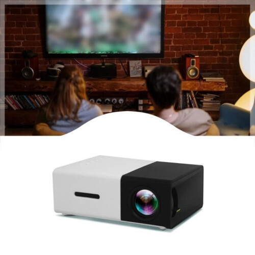 Mini-projector 1080p, draagbare thuisbioscoopprojector, compatibel met HDMI/USB/AV/computer, zwart 2