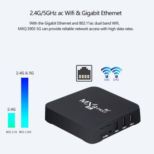 Lettore di rete MXQ PRO 5G 4K, decoder, telecomando per Smart Media domestici (1+8G) 2