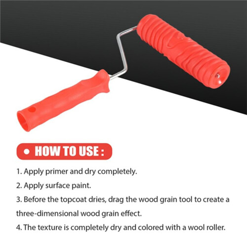 4PCS Wood Grain Tools,Wood Grain Roller Painting Tools Texture Pattern with Handles Texture Tool Paint,for Wall Room 2