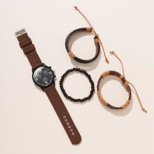 Men's wristwatch set, 4 straps, ideal gift 2