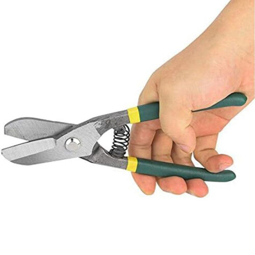 Tesoura de metal estilo alemão de 8 polegadas com mola, verde 1