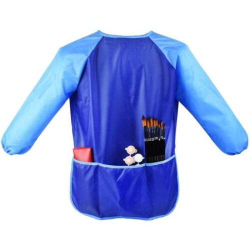 Grembiule impermeabile per bambini - Non specificato - Maniche lunghe - 3 tasche - Blu 1