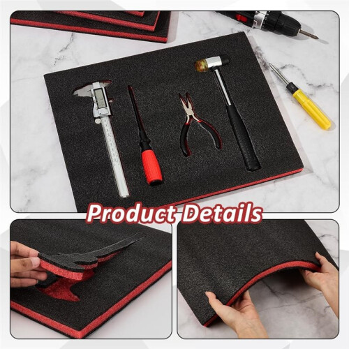 7Pcs Tool Box Foam,15.7x11.8x0.9Inch Tool Inserts for Toolbox Hard Case Drawer Camera Toolbox Storage Tool Shadow Insert 1