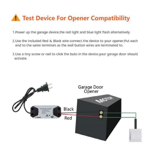 Tuya WiFi Smart Garage Door Opener Controller, SmartLife APP Control Switch-111 2