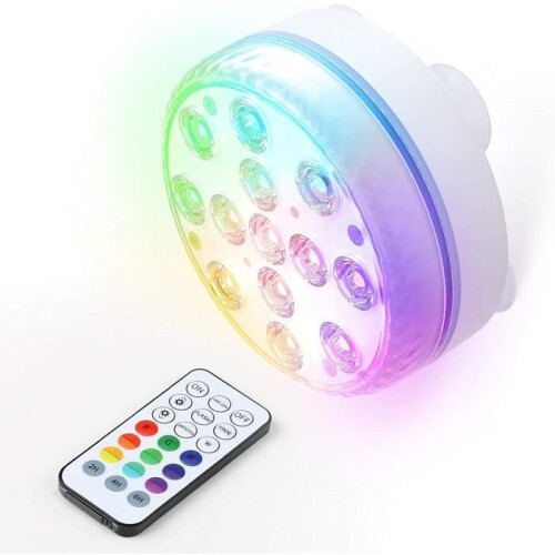 PRUMYA Υποβρύχια Φώτα LED - Ενυδρείο Πισίνας RGB - Τηλεχειριστήριο 16 Χρώματα - 7 cm 1