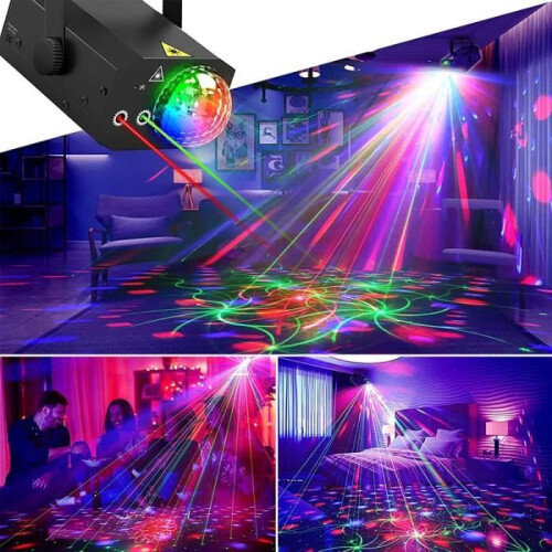 L16 Δύο σε Ένα LED DJ Disco Laser Stage Projector 16 Εικόνων Μικρή Κρυστάλλινη Μαγική Μπάλα 2