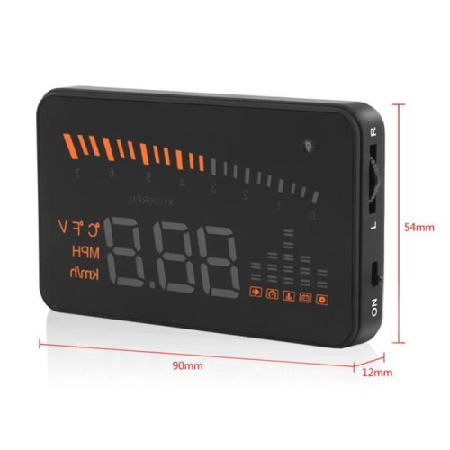 Kit Head-Up Display de 3 polegadas para X5 (HUD, alarme, velocímetro no para-brisa) - LAV 2