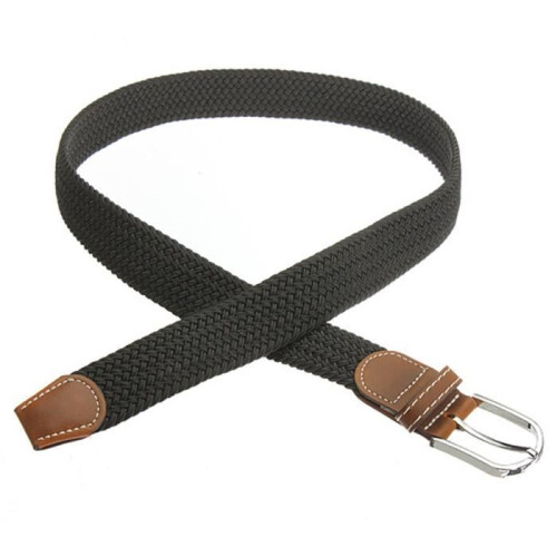 Ζώνη - Unisex - Μαύρη - Πλεγμένο δέρμα - Λάστιχο - Μήκος 105 cm (επεκτάσιμη έως 125 cm) 2