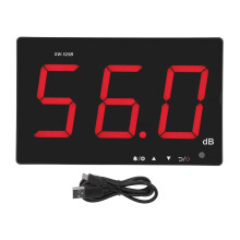 Wandgemonteerde geluidsniveaumeter met groot LCD-display, zoemeralarm en knipperende indicator voor geluidstechniek en milieumonitoring