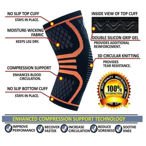 Ginocchiera a compressione antiscivolo in neoprene per bodybuilding e powerlifting 2