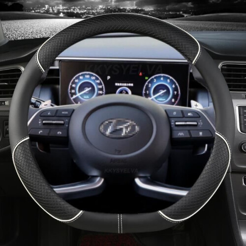 Κάλυμμα τιμονιού - Hyundai Tucson 2021 - Συνθετικό δέρμα - Λευκό - Άνεση οδηγού 1