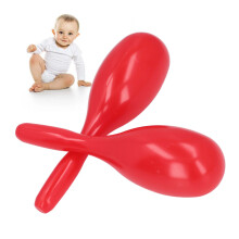2 Pezzi Maracas in Plastica Ovali Rosse per Karaoke Party, Asilo Nido, Astratto