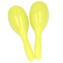 2 piezas de maracas ovaladas amarillas de ABS con arena para fiestas