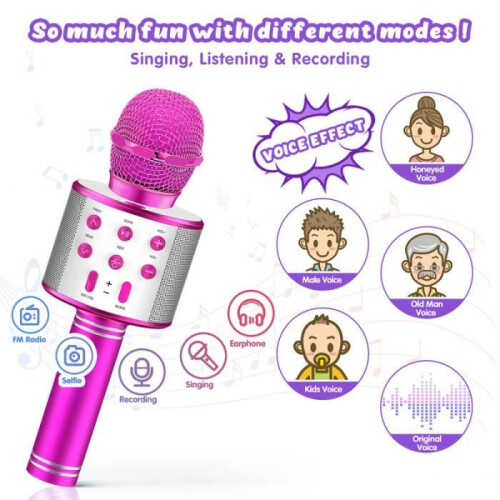 Draadloze karaokemicrofoon - Niet gespecificeerd - Paars - USB - Bluetooth - Kinderen 3-12 jaar 1