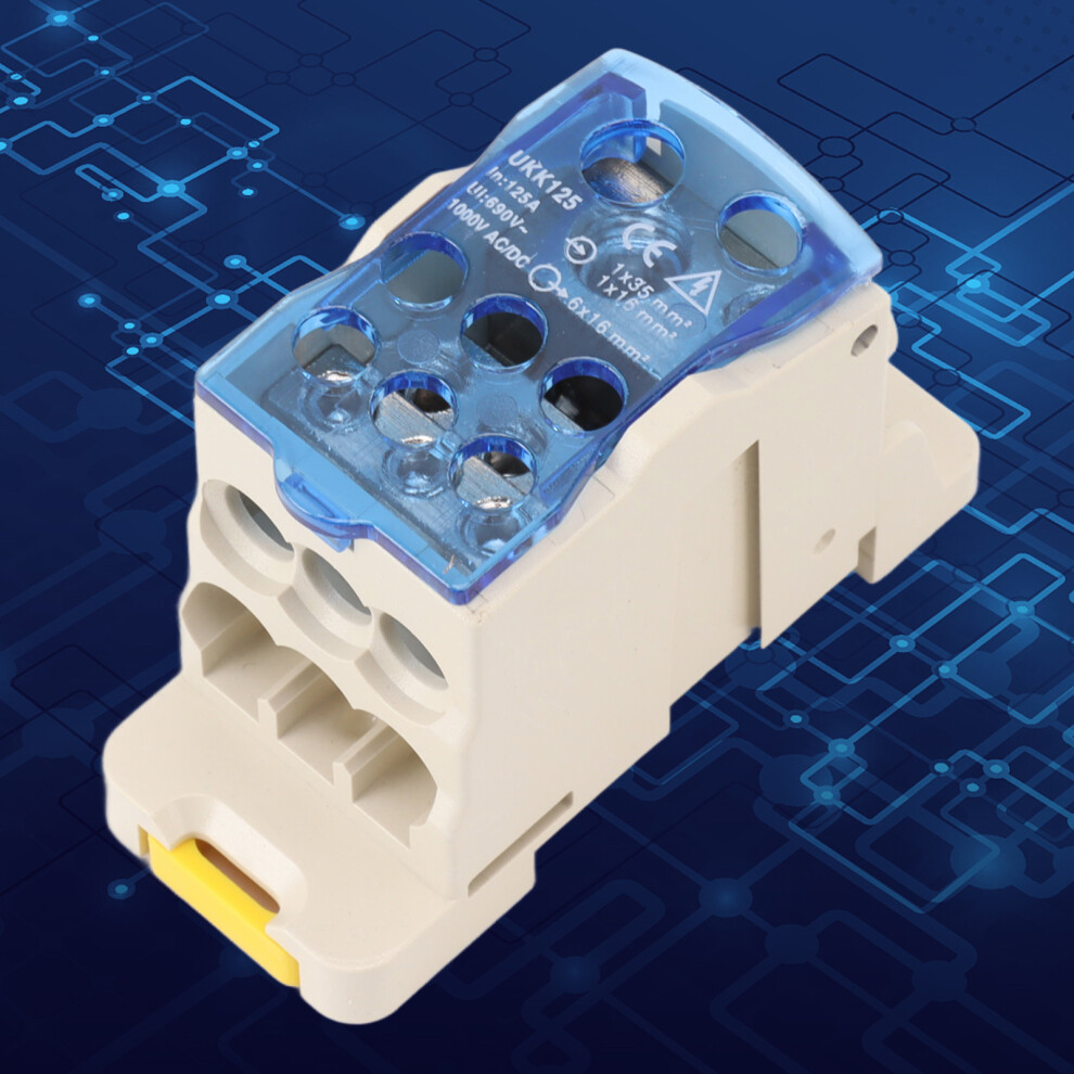 Din Rail Power Junction Box 125A Ac/Dc 1000V Electrical Terminal Block 9341389683110