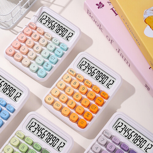 12-Digit Gradient Large LCD Calculator, 14x10.5cm, Big Round Button 2