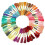 Complete embroidery starter kit including: 5 bamboo embroidery hoops, 50 brightly colored threads, 2