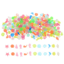 600Pcs Glow Resin Mini Marine Animal Pebbles for Underwater Aquarium
