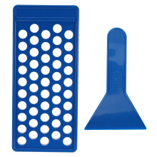 1Set DIY Lip Balm Filling Tray 50-Slot Blue ABS Mold with Spatula Set