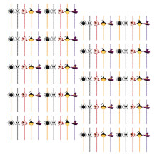 4Sets Decorative Cartoon Paper Straws Party Supplies for Drinking Use